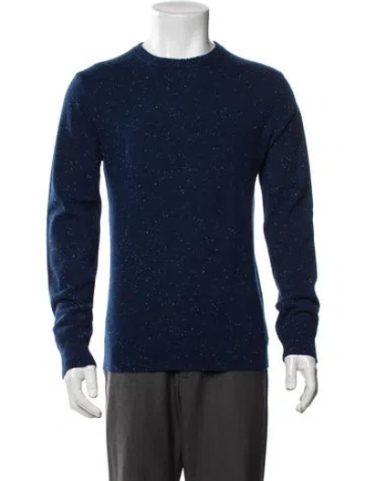 Pre-owned Theory Cashmere Patterned Pullover In Blue