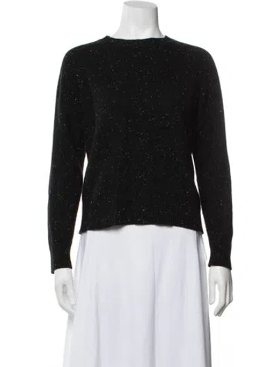Pre-owned Theory Cashmere Patterned Sweater In Black