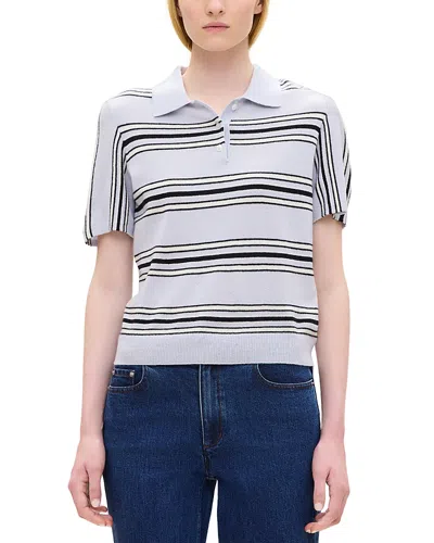 Theory Cashmere Polo Top In Gray