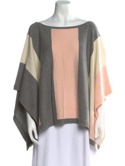 Pre-owned Theory Cashmere Printed Sweater W/ Tags In Brown