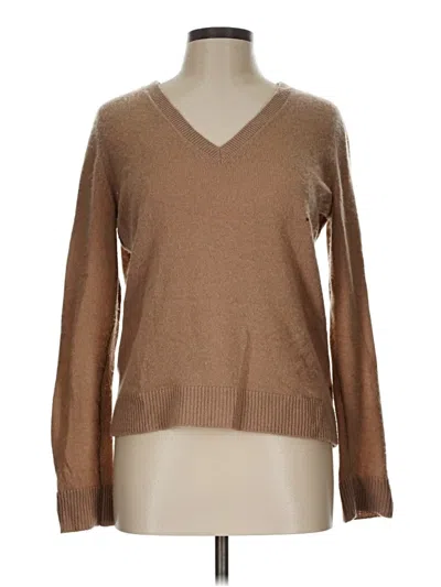 Pre-owned Theory Cashmere Pullover Sweater In Brown