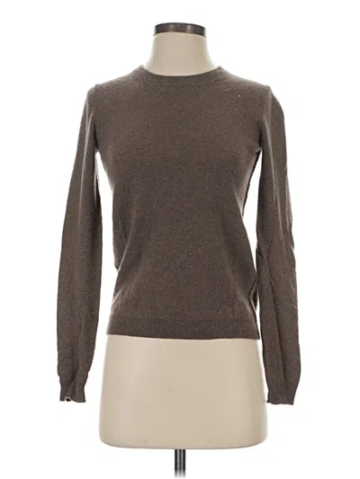 Pre-owned Theory Cashmere Pullover Sweater In Brown
