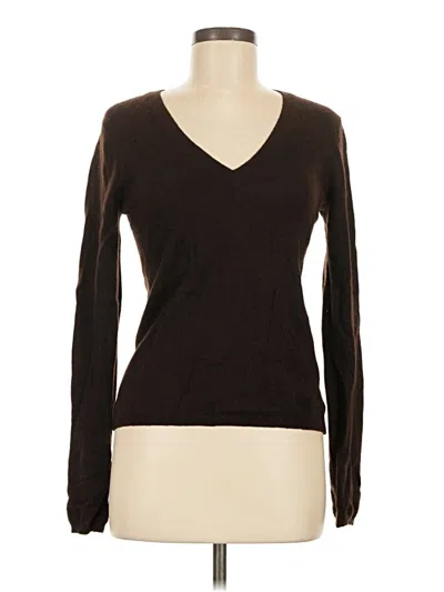 Pre-owned Theory Cashmere Pullover Sweater In Brown