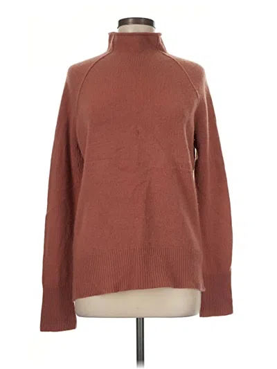 Pre-owned Theory Cashmere Pullover Sweater In Brown