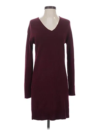 Pre-owned Theory Cashmere Pullover Sweater In Burgundy