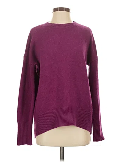 Pre-owned Theory Cashmere Pullover Sweater In Burgundy