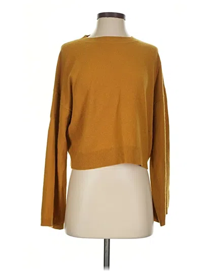 Pre-owned Theory Cashmere Pullover Sweater In Gold