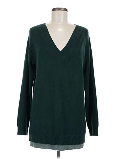 Pre-owned Theory Cashmere Pullover Sweater In Green