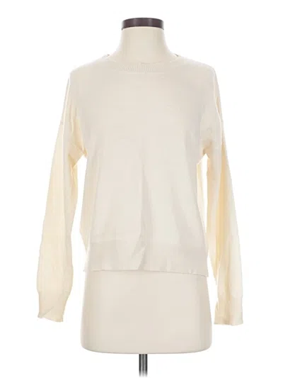 Pre-owned Theory Cashmere Pullover Sweater In Ivory