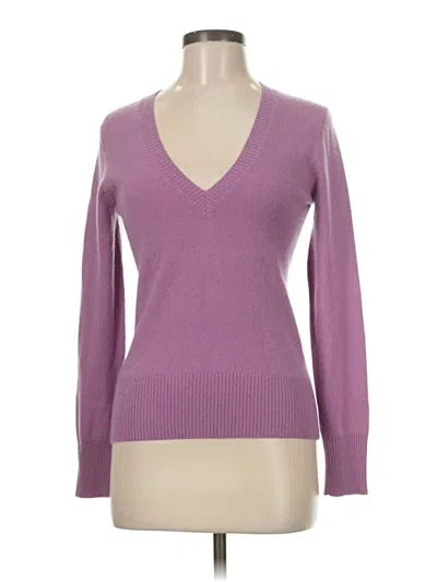 Pre-owned Theory Cashmere Pullover Sweater In Purple