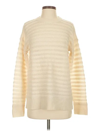 Pre-owned Theory Cashmere Pullover Sweater In White