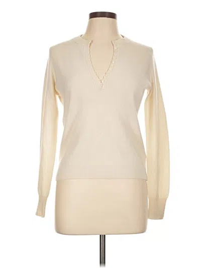 Pre-owned Theory Cashmere Pullover Sweater In White