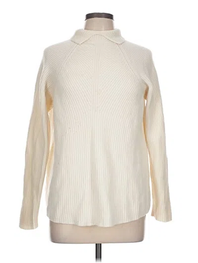Pre-owned Theory Cashmere Pullover Sweater In White