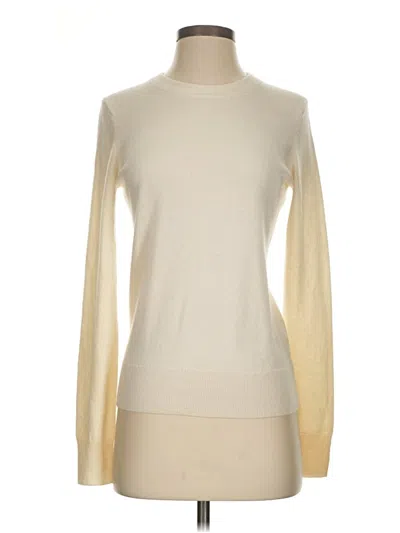 Pre-owned Theory Cashmere Pullover Sweater In White