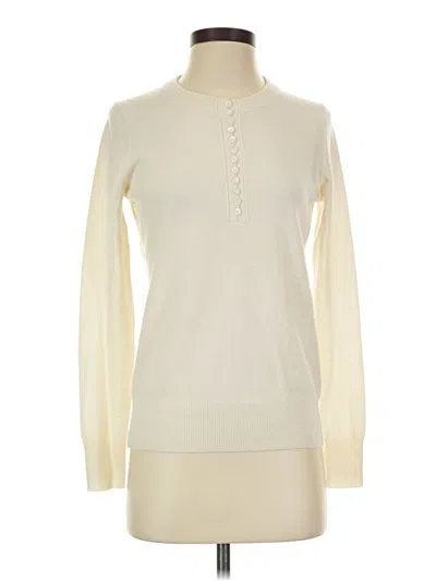 Pre-owned Theory Cashmere Pullover Sweater In White