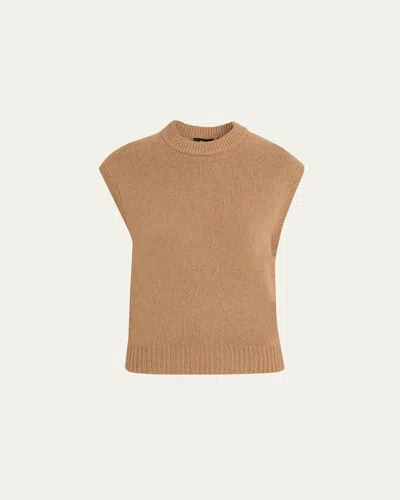 Theory Cashmere Relaxed Sweater Vest In Brown