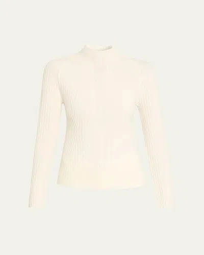 THEORY CASHMERE RIB MOCK-NECK SWEATER