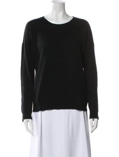 Pre-owned Theory Cashmere Scoop Neck Sweater In Black