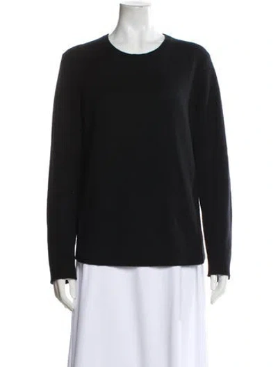 Pre-owned Theory Cashmere Scoop Neck Sweater In Black