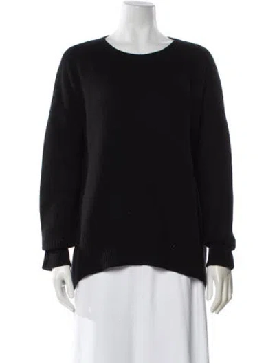 Pre-owned Theory Cashmere Scoop Neck Sweater In Black