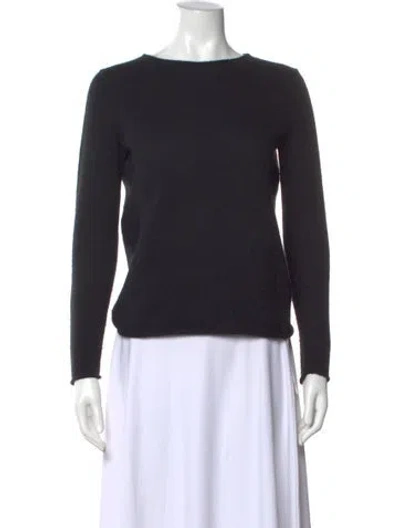 Pre-owned Theory Cashmere Scoop Neck Sweater In Black