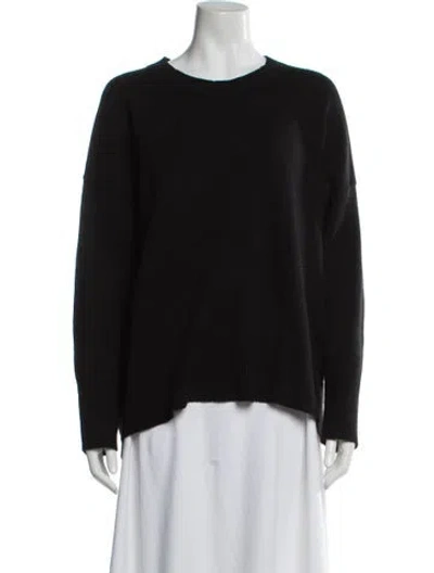 Pre-owned Theory Cashmere Scoop Neck Sweater In Black