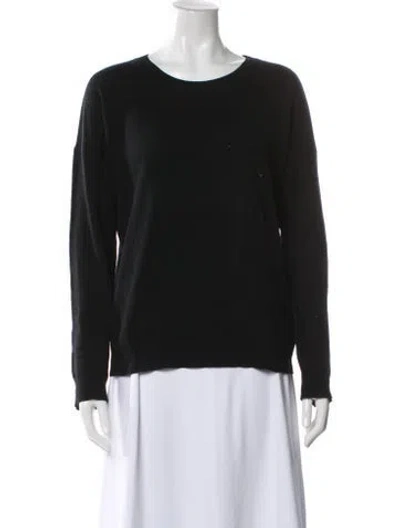 Pre-owned Theory Cashmere Scoop Neck Sweater In Black