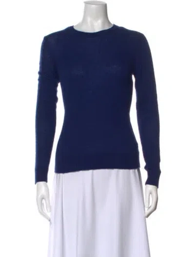 Pre-owned Theory Cashmere Scoop Neck Sweater In Blue