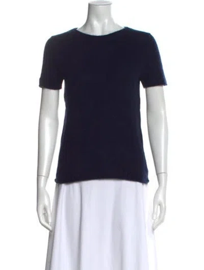 Pre-owned Theory Cashmere Scoop Neck Sweater In Blue