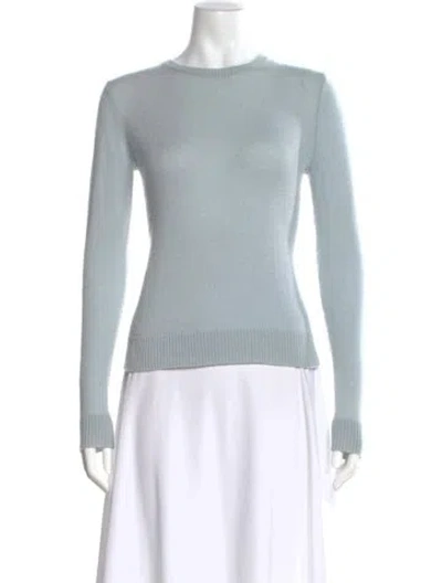 Pre-owned Theory Cashmere Scoop Neck Sweater In Blue