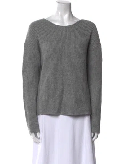 Pre-owned Theory Cashmere Scoop Neck Sweater In Gray
