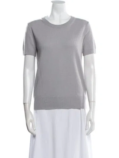 Pre-owned Theory Cashmere Scoop Neck Sweater In Gray