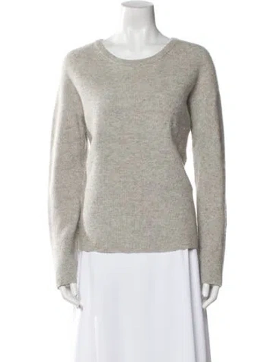 Pre-owned Theory Cashmere Scoop Neck Sweater In Gray