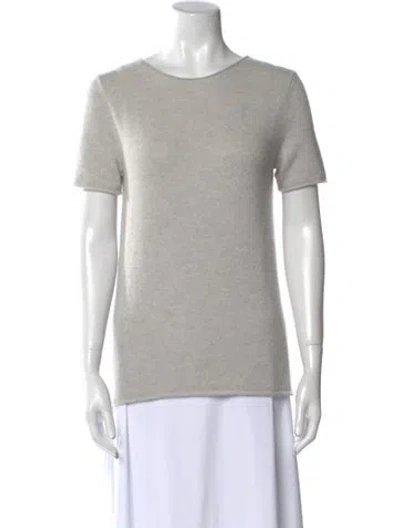 Pre-owned Theory Cashmere Scoop Neck Sweater In Gray