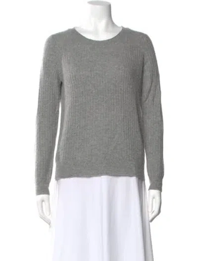 Pre-owned Theory Cashmere Scoop Neck Sweater In Gray