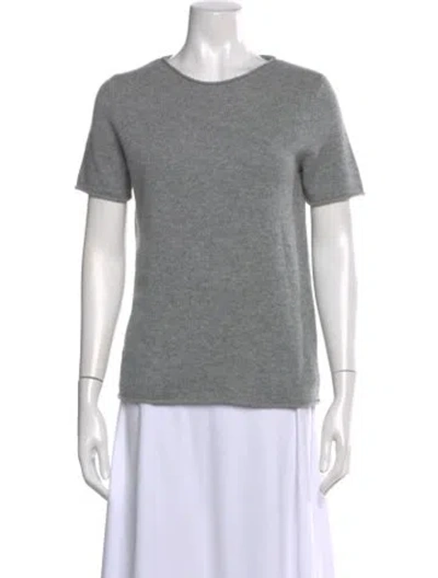 Pre-owned Theory Cashmere Scoop Neck Sweater In Gray