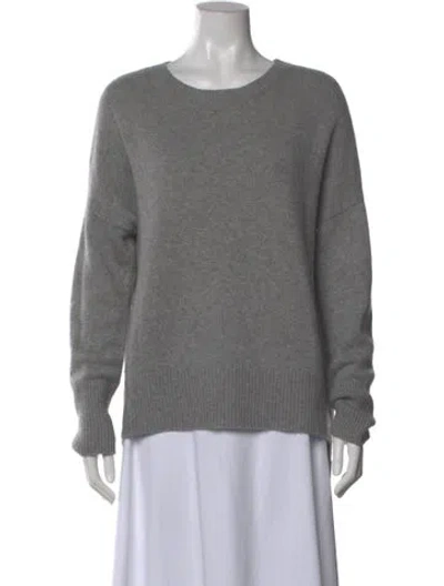 Pre-owned Theory Cashmere Scoop Neck Sweater In Gray