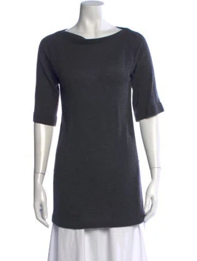 Pre-owned Theory Cashmere Scoop Neck Sweater In Gray
