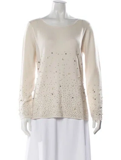 Pre-owned Theory Cashmere Scoop Neck Sweater In Neutral