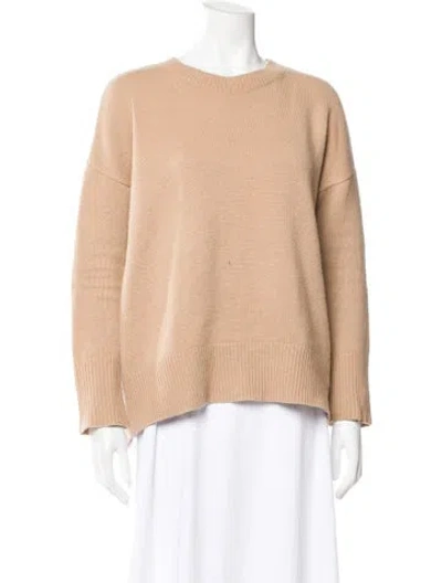 Pre-owned Theory Cashmere Scoop Neck Sweater In Neutral
