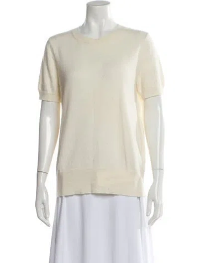 Pre-owned Theory Cashmere Scoop Neck Sweater In Neutral