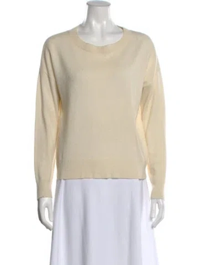 Pre-owned Theory Cashmere Scoop Neck Sweater In Neutral