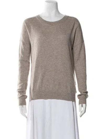 Pre-owned Theory Cashmere Scoop Neck Sweater In Neutral