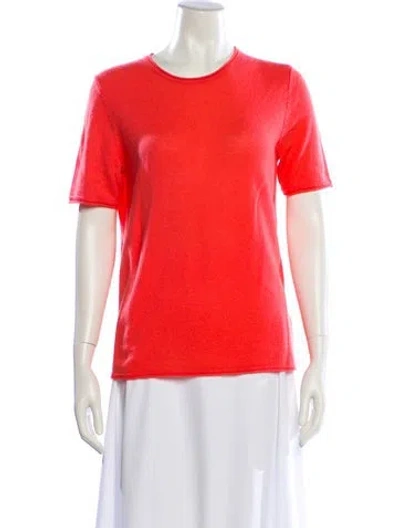 Pre-owned Theory Cashmere Scoop Neck Sweater In Orange