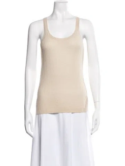 Pre-owned Theory Cashmere Scoop Neck Sweater W/ Tags In Neutral