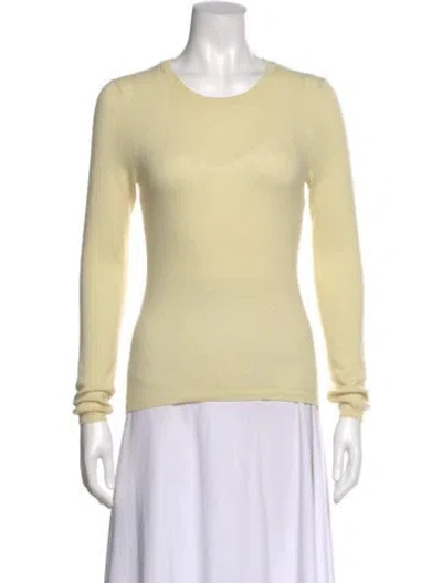 Pre-owned Theory Cashmere Scoop Neck Sweater In Yellow