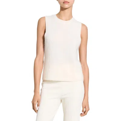 Theory Cashmere Sleeveless Sweater In White