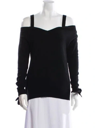 Pre-owned Theory Cashmere Square Neckline Sweater In Black
