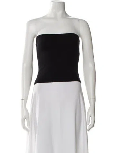Pre-owned Theory Cashmere Strapless Sweater In Black