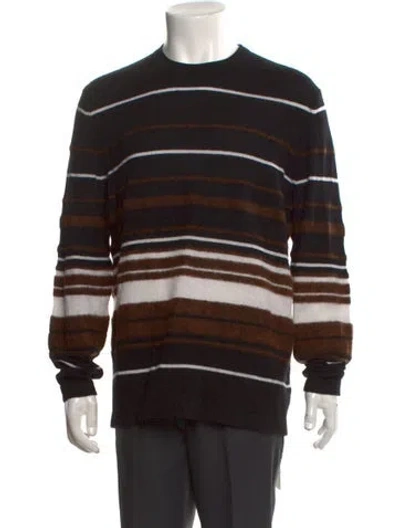 Pre-owned Theory Cashmere Striped Pullover In Black